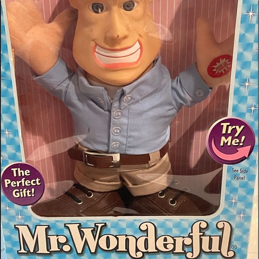 Mr Wonderful Talking Toy in box, needs batteries.